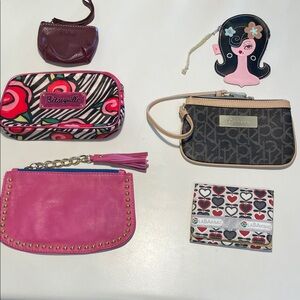 Calvin Klein Black and Tan Wristlet